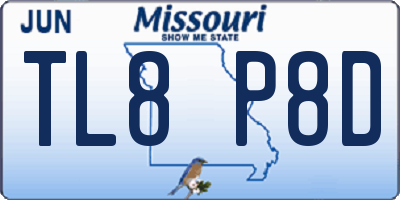 MO license plate TL8P8D