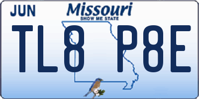 MO license plate TL8P8E