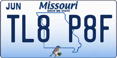 MO license plate TL8P8F