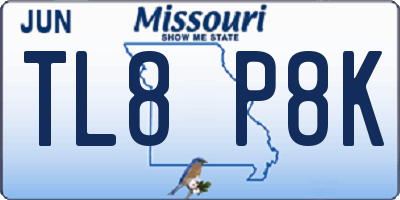 MO license plate TL8P8K