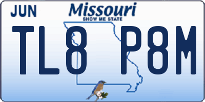 MO license plate TL8P8M