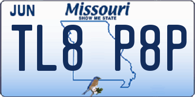 MO license plate TL8P8P