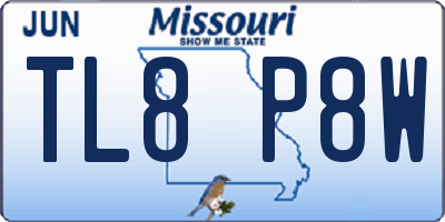 MO license plate TL8P8W