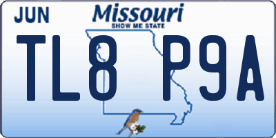 MO license plate TL8P9A