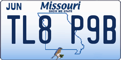 MO license plate TL8P9B