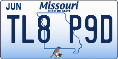 MO license plate TL8P9D