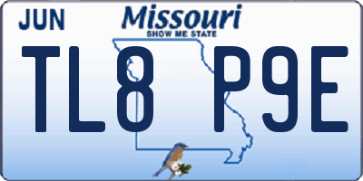 MO license plate TL8P9E