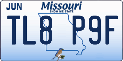MO license plate TL8P9F