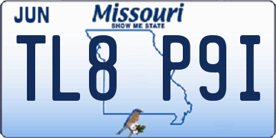 MO license plate TL8P9I