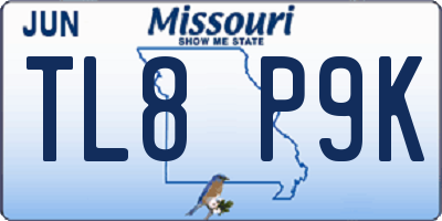 MO license plate TL8P9K