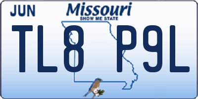 MO license plate TL8P9L