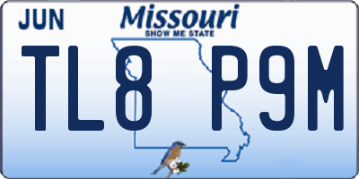 MO license plate TL8P9M
