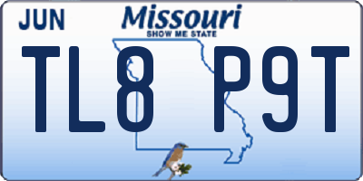 MO license plate TL8P9T