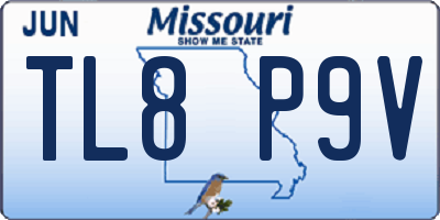 MO license plate TL8P9V