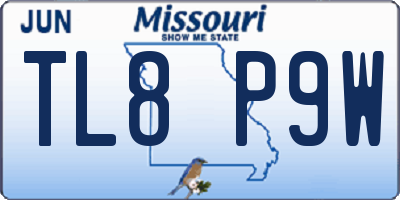 MO license plate TL8P9W