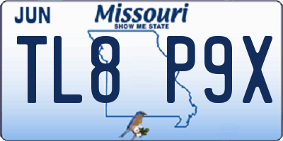 MO license plate TL8P9X