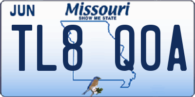 MO license plate TL8Q0A