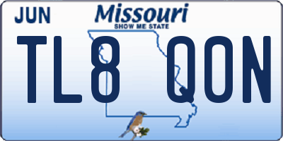MO license plate TL8Q0N
