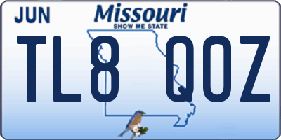 MO license plate TL8Q0Z
