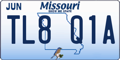 MO license plate TL8Q1A