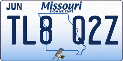 MO license plate TL8Q2Z