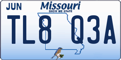 MO license plate TL8Q3A
