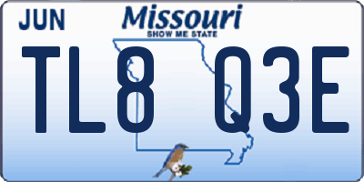 MO license plate TL8Q3E