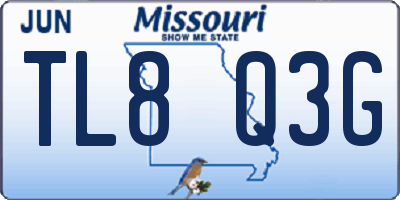 MO license plate TL8Q3G