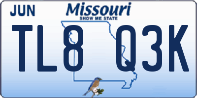 MO license plate TL8Q3K
