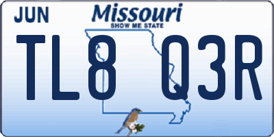 MO license plate TL8Q3R