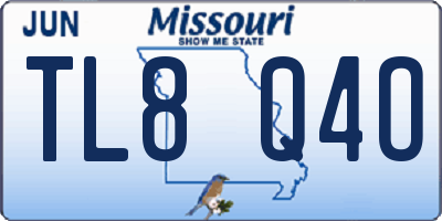 MO license plate TL8Q4O