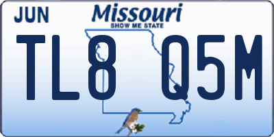 MO license plate TL8Q5M