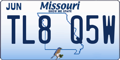 MO license plate TL8Q5W