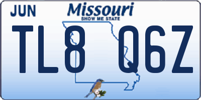 MO license plate TL8Q6Z