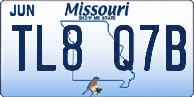 MO license plate TL8Q7B