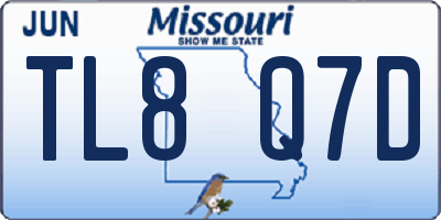 MO license plate TL8Q7D