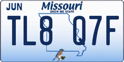 MO license plate TL8Q7F