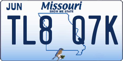MO license plate TL8Q7K
