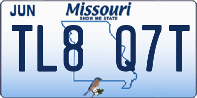 MO license plate TL8Q7T