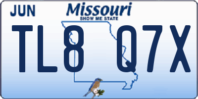 MO license plate TL8Q7X