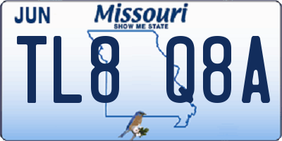 MO license plate TL8Q8A