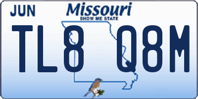 MO license plate TL8Q8M
