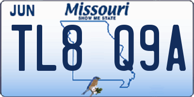 MO license plate TL8Q9A