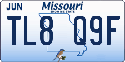 MO license plate TL8Q9F