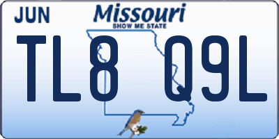 MO license plate TL8Q9L