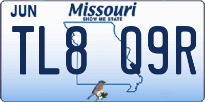 MO license plate TL8Q9R