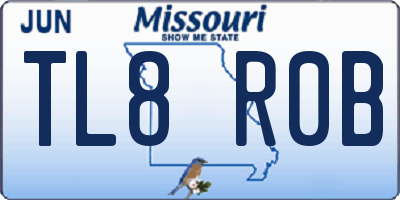 MO license plate TL8R0B