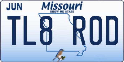 MO license plate TL8R0D