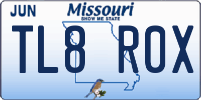 MO license plate TL8R0X