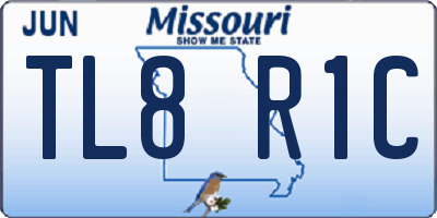 MO license plate TL8R1C